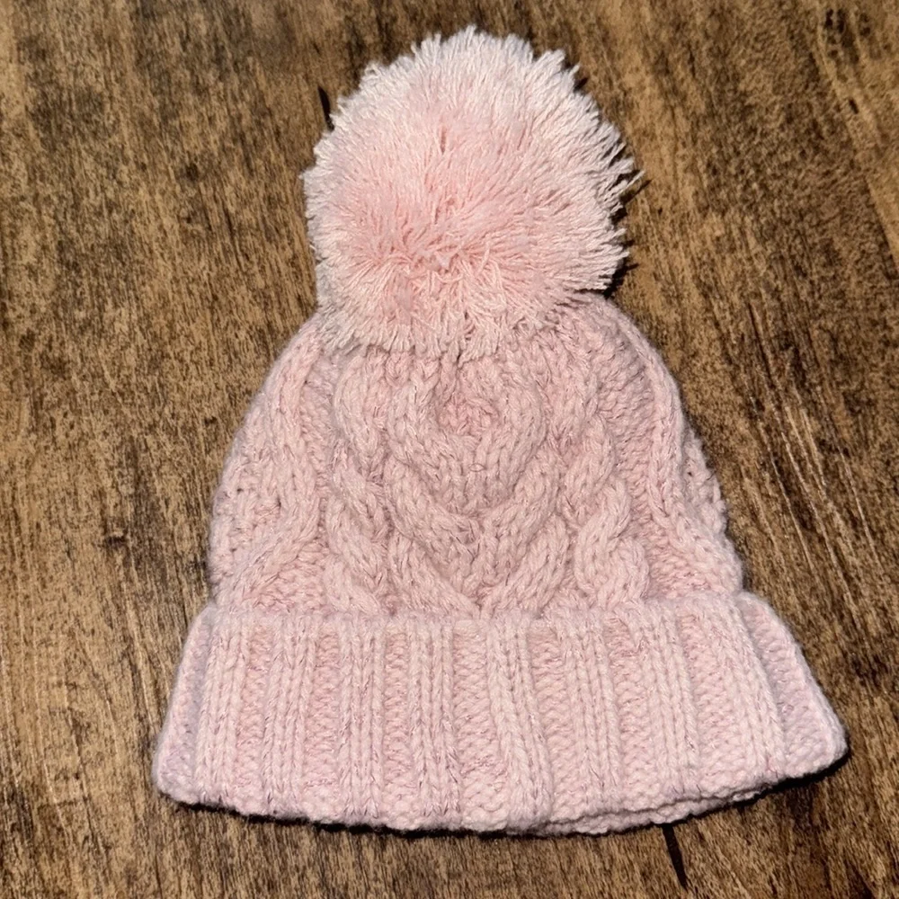 Toddler pink Pom Pom hat gap